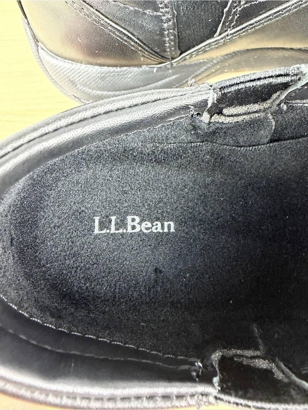 L.L.Bean Black Leather Slip-On Walking Clogs Moc Shoes Women’s 7.5 Wide